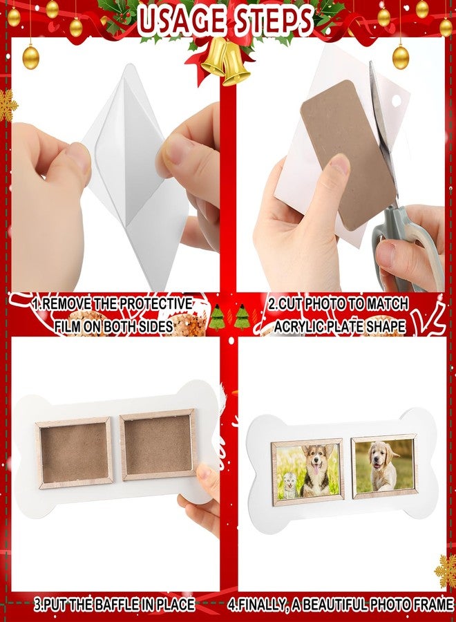 Lineshading 2 Pcs Dog Picture Frame Puppy Collage Picture Bone Shaped Wooden Doggie Photo Frame Christmas Gifts Dog Owner Puppy Lover Pets Pictures Tabletop Gift for Living Room Study Bedroom - Image 3